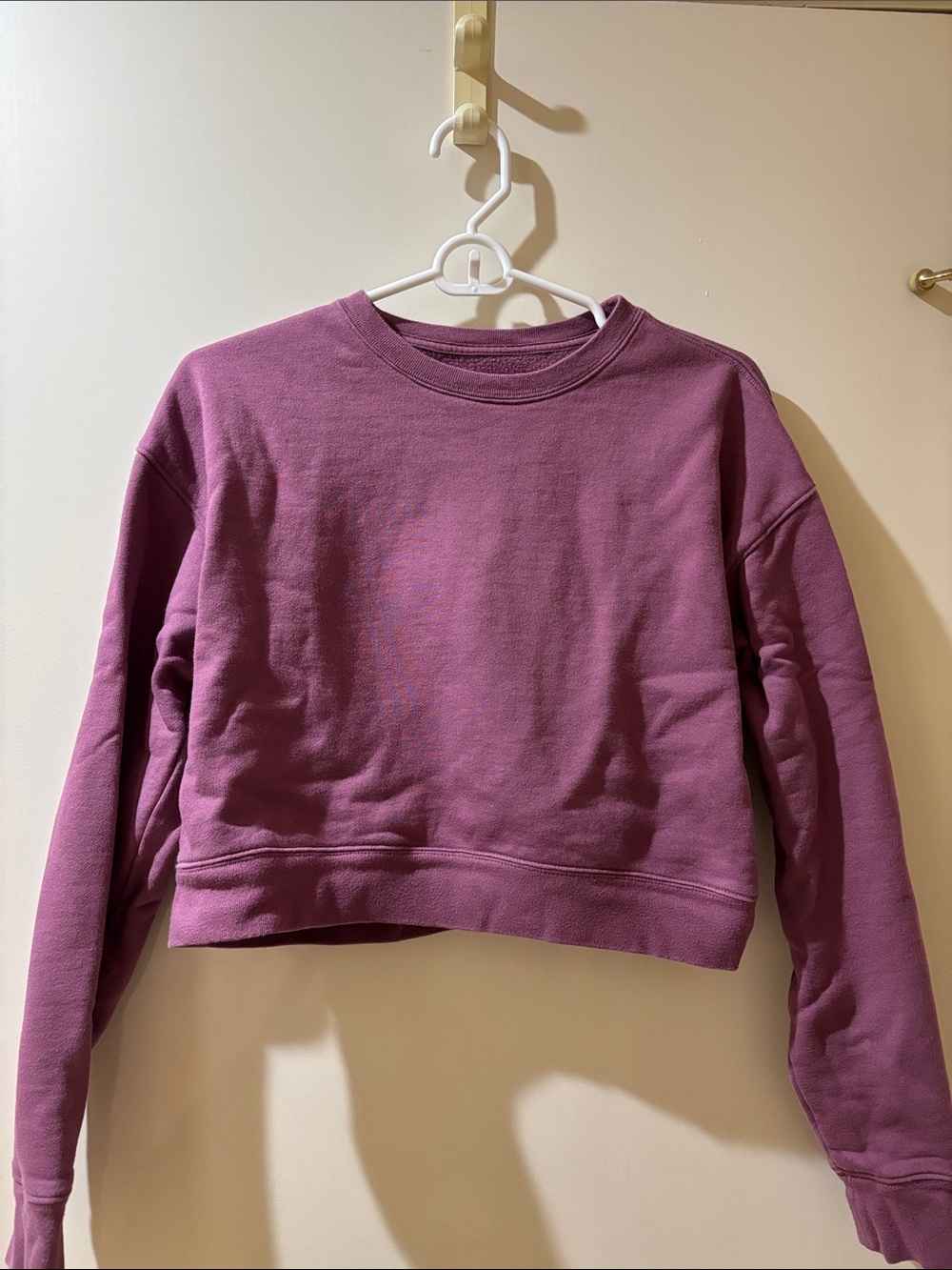 girlfriend collective mauve cropped sweatshirt